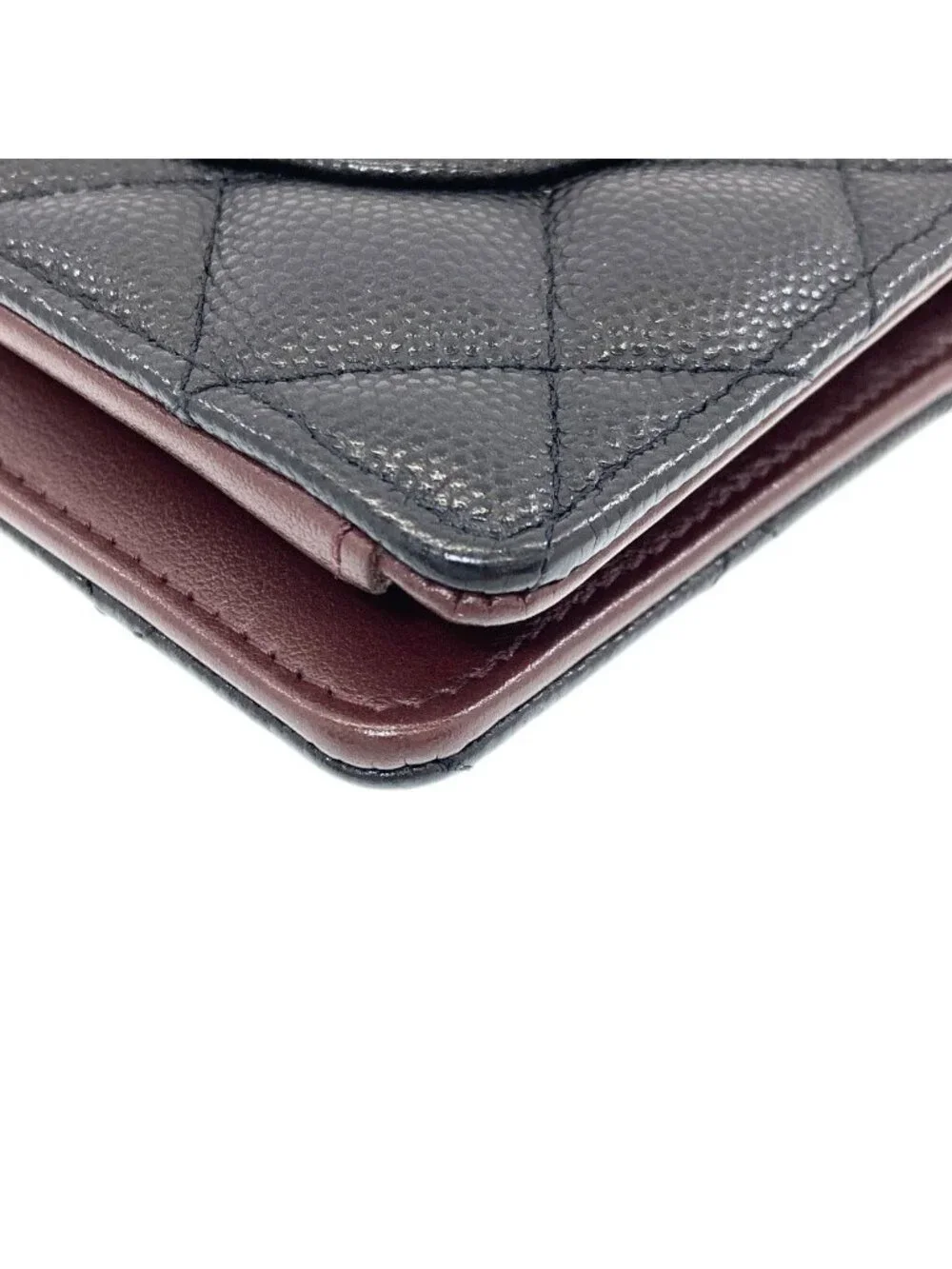 Chanel CC Logo Quilted Gold Wallet Grained Calfskin